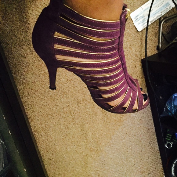 Purple and gold heels