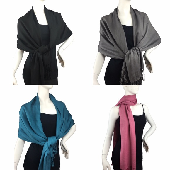 Lil+Lo Pashmina Wrap Style Scarf New BLACK - Picture 4 of 7