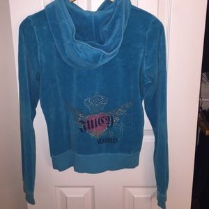 Teal Juicy Couture Zip up Hoodie Size L
