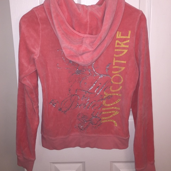 Pink Juicy Couture Velour Zip Up Hoodie size L - Picture 1 of 4