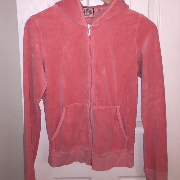 Pink Juicy Couture Velour Zip Up Hoodie size L - Picture 3 of 4