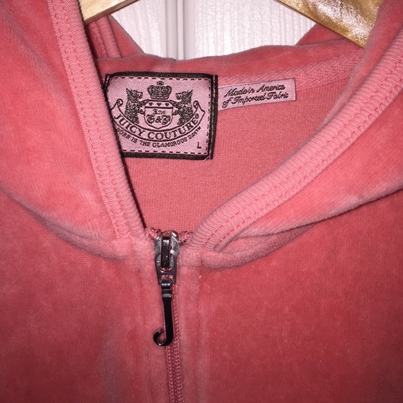 Pink Juicy Couture Velour Zip Up Hoodie size L - Picture 4 of 4