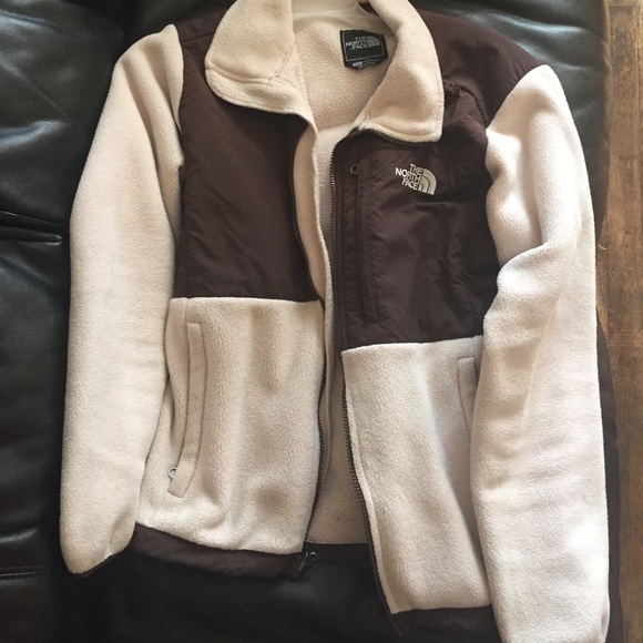 Cream and Brown Northface Jacket