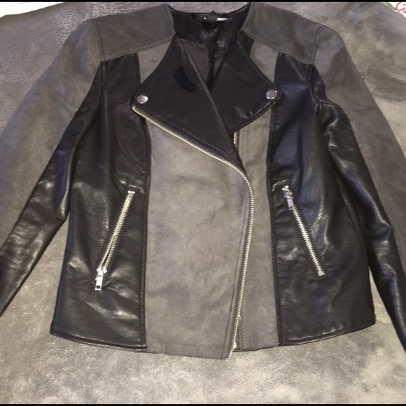 Chic faux leather/suede jacket