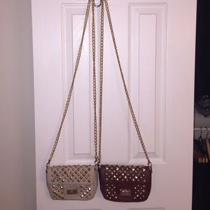 Crossbody Bundle! Studded Beige and Burgundy bags