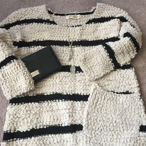 Cream and black stripe sweater