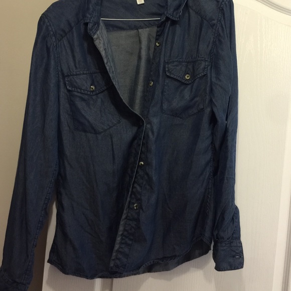 Dark chambray button up shirt - Picture 2 of 3