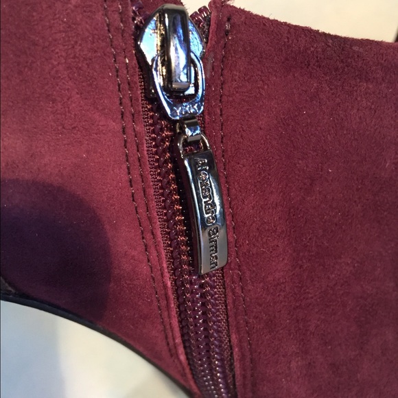 Alexandre Birman burgundy suede/snake skin bootis - Picture 5 of 8