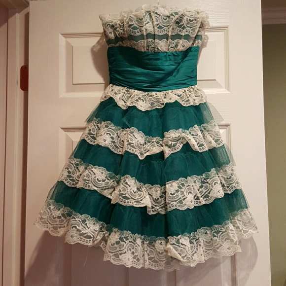 Betsey Johnson teal and lace dress