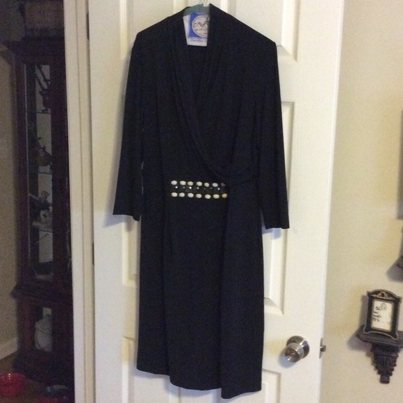 Black dress with bead detail