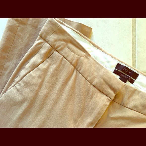 J Crew tan Campbell slacks