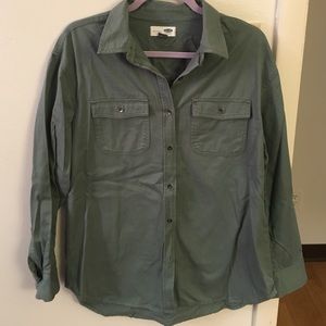 Army Green button down