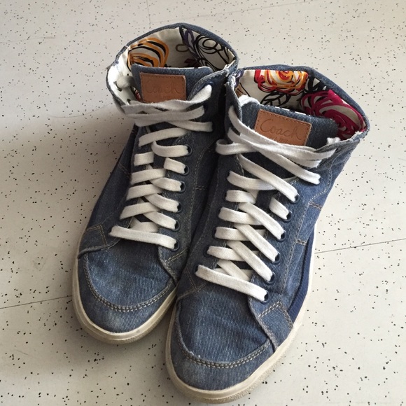 Coach High Top Denim Sneakers