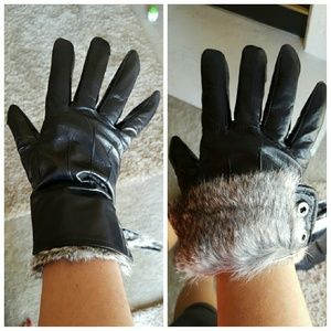Rabbit Fur/Leather Gloves!!