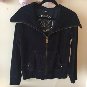 Michael Kors Zip Front Velour Jacket