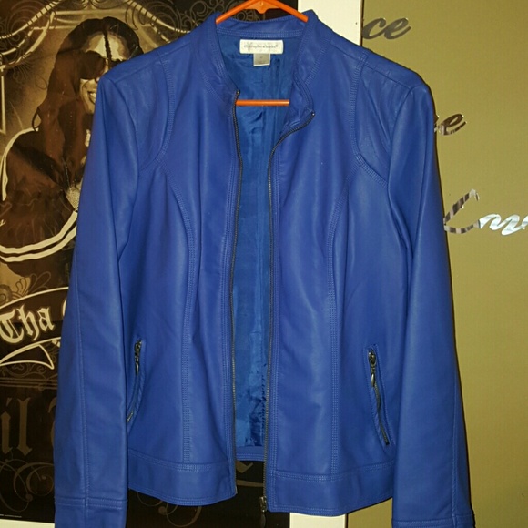 Blue leather jacket!