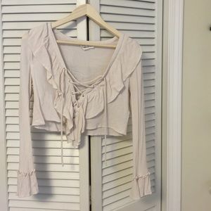 Low cut, tie up crop top