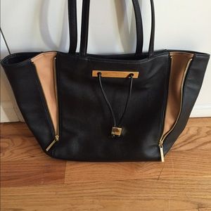 Olivia & Joy black leather tote