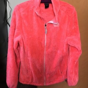 Hot pink fuzzy north face