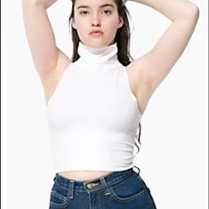 Cropped turtleneck top