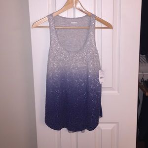 New Ombré blue/grey sequin Express Tank Size S