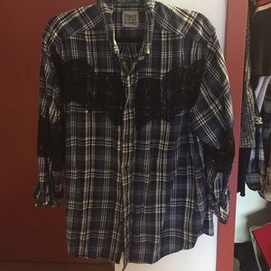 LF Laced Detailed Blue Flannel