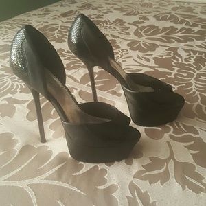 bebe black stilettos