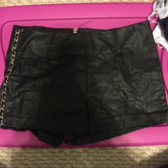 Leather shorts