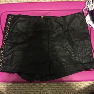 Leather shorts