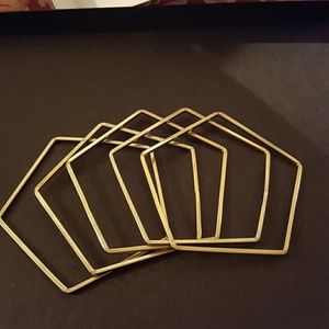 Set of 5 hexagon shaped bracelets