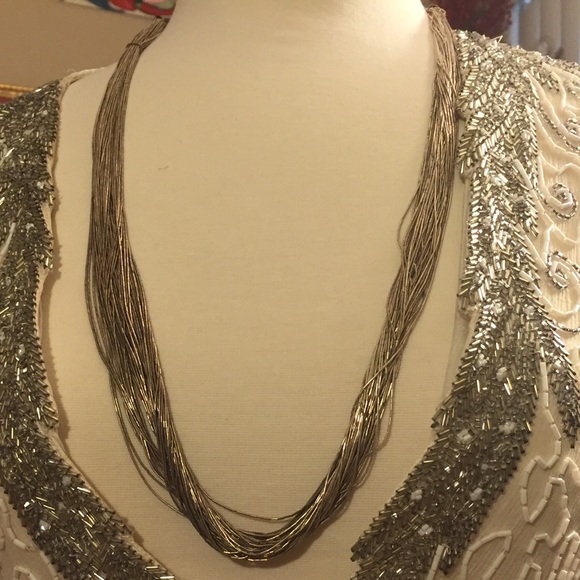 30 strand liquid silver necklace. Vintage