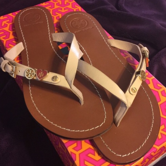 **SOLD** Tory Burch Monogram Flip Flops. - Picture 2 of 4