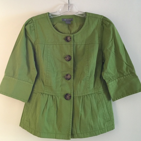 Ann Taylor XS Jacket (chartreuse green cotton)