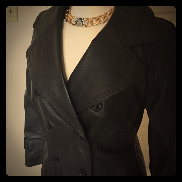 Long leather jacket