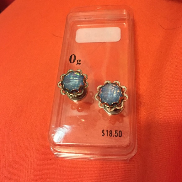 Size 0g blue stone tunnels