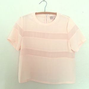 Adorable Neon Rose blush top with sheer cut-outs!