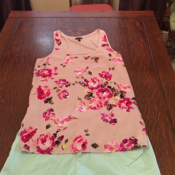 Sequin flower tank