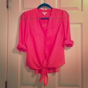 Gorgeous Coral Button Up Shirt