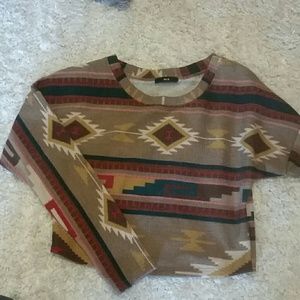 Aztec crop sweater