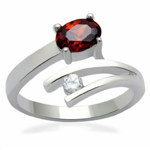Unique Blood Red Oval Garnet Ring