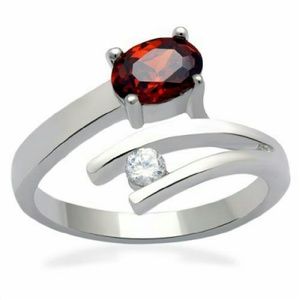 Unique Blood Red Oval Garnet Ring