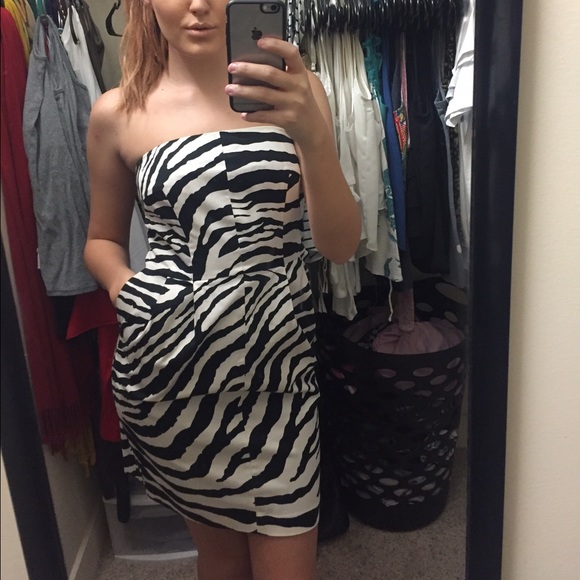 Strapless zebra dress