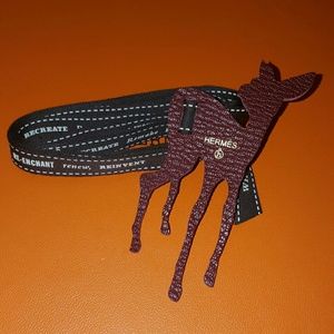 Hermes -- Leather Deer Ribbon Holder