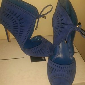 Ivanka Trump blue suede heels