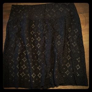 Black eyelet skirt