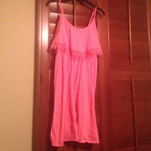 Neon pink swim cover up or sundress