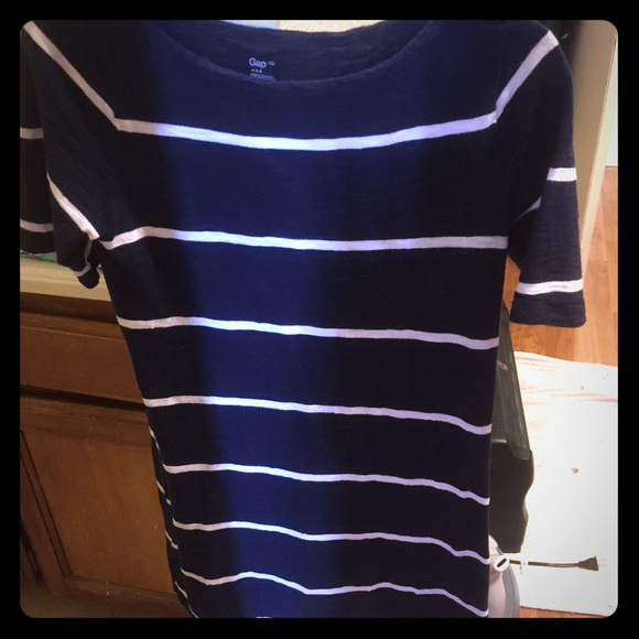 Gap Navy and white striped Tshirt dress