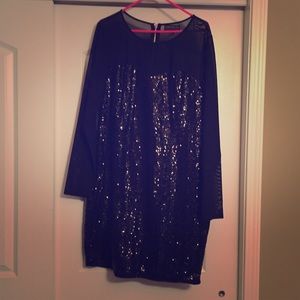 Black sequin dress sheer top