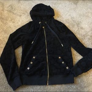 Juicy Couture black and gold zip up hoodie