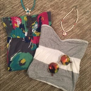 Bundle of two beachy strapless tops